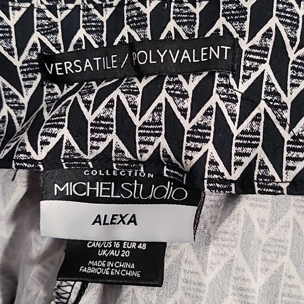 Michel Studio Monochrome Geometric Pants